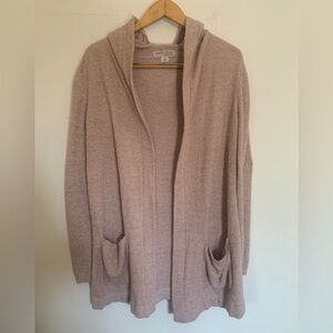 Barefoot Dreams Cardigan Cozychic Lite Open Front Knit Hooded Size M